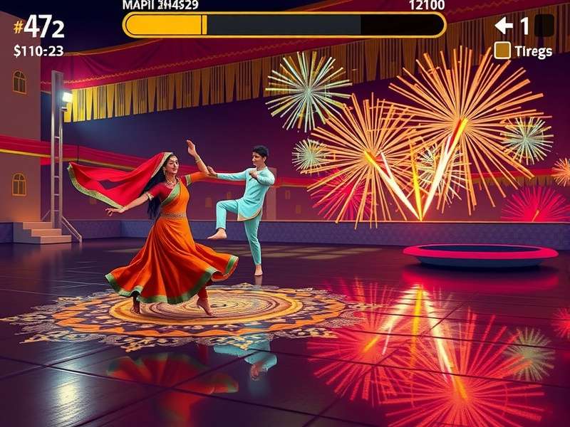 Waltz Whirl Wind Diwali event with fireworks