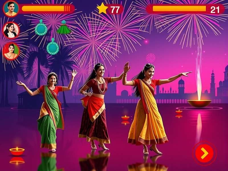 Waltz Whirl Wind gameplay screenshot showing traditional Indian dance moves